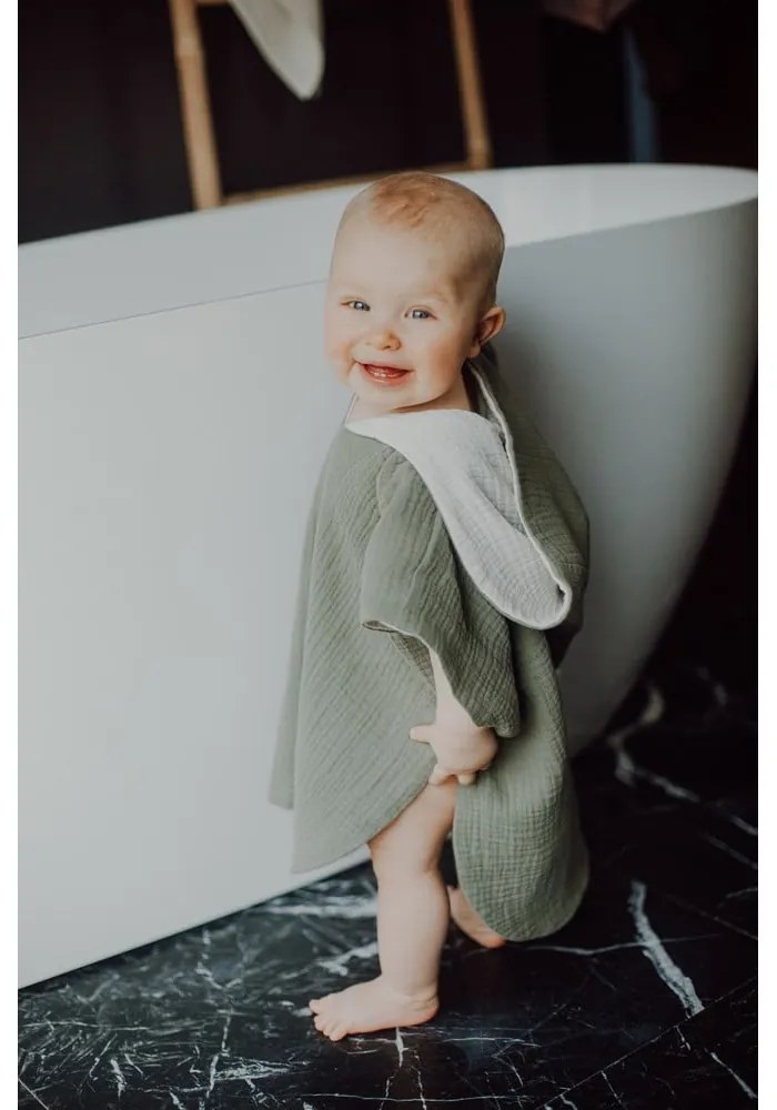 Бебешко пончо от муселин в цвят каки размер M - Malomi Kids