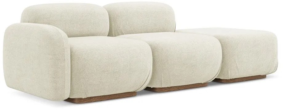 Кремав модулна лежанка от букле (десен ъгъл) Ailani – Makamii