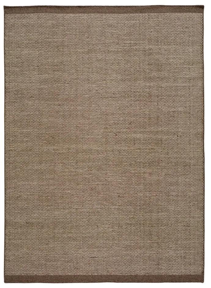 Кафяв вълнен килим Kiran Liso, 60 x 110 cm - Universal