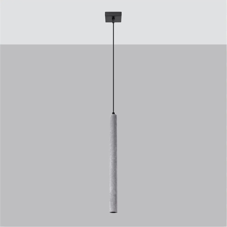 Сиво бетонно висящо осветително тяло Fideus – Sollux