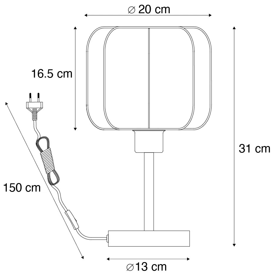 Japandi настолна лампа черна с бяло - Madleine