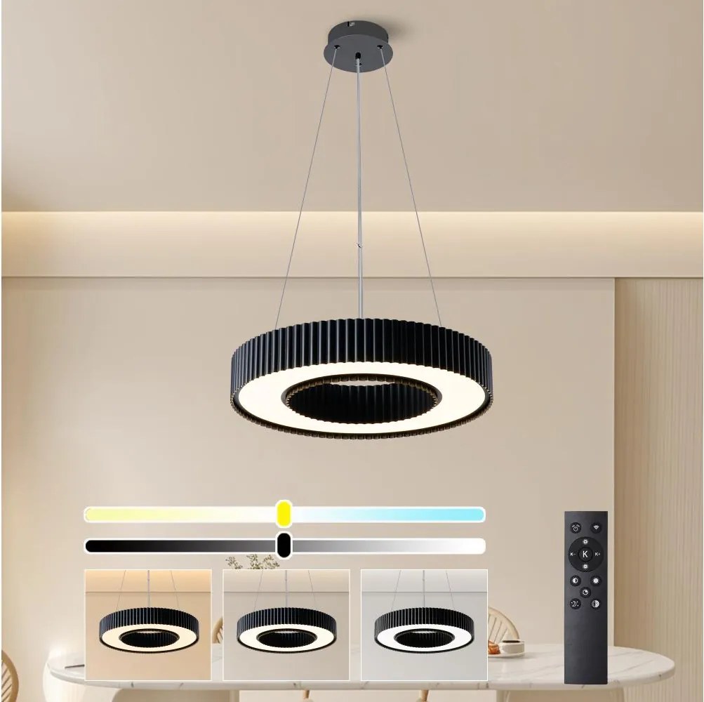 BRILAGI - Димируем LED полилей LUMIX LED/48W/230V 3000-6000K, черен, Ø 50 см + дистанционно управление