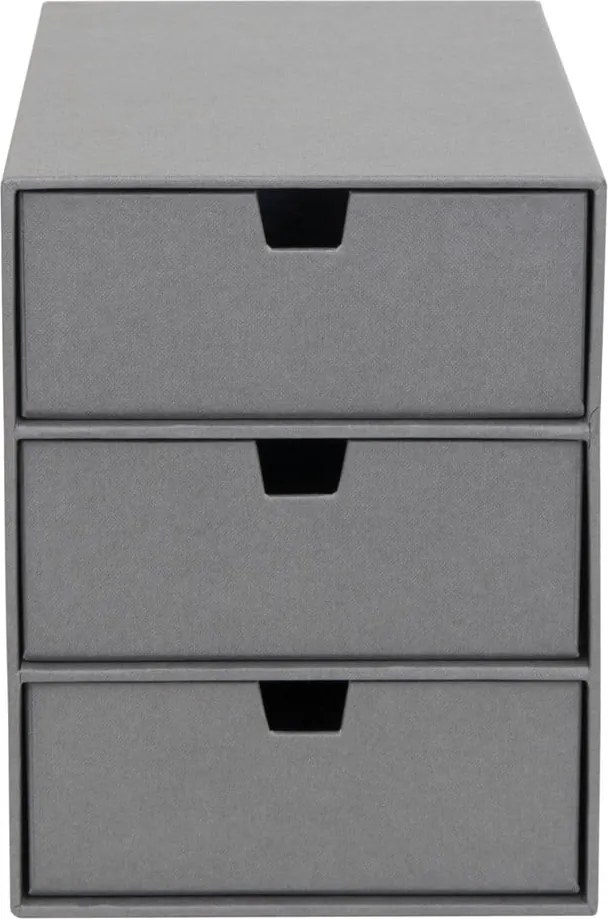 Сива кутия за чекмеджета с 3 отделения Ingrid - Bigso Box of Sweden