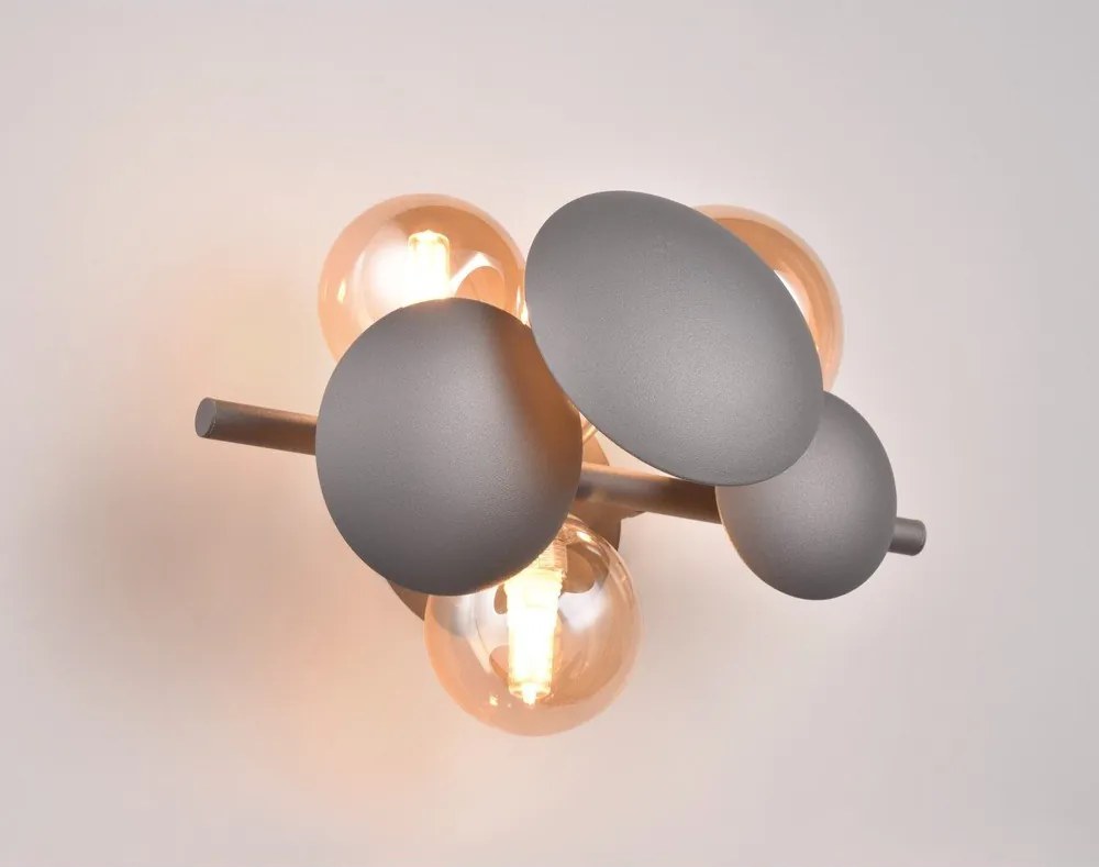 Стенна лампа в сиво-златист цвят Bubble - Trio Select