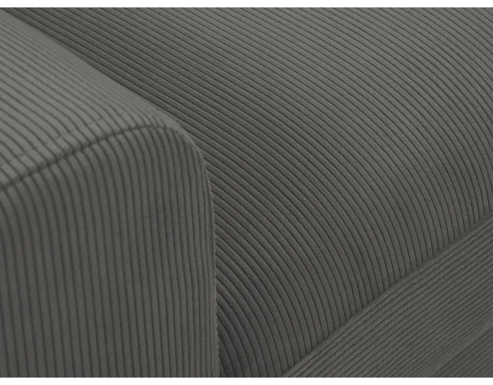 Тъмносив разтегателен ъглов диван с място за съхранение от рипсено кадифе (десен ъгъл) Kyoto – Cosmopolitan Design