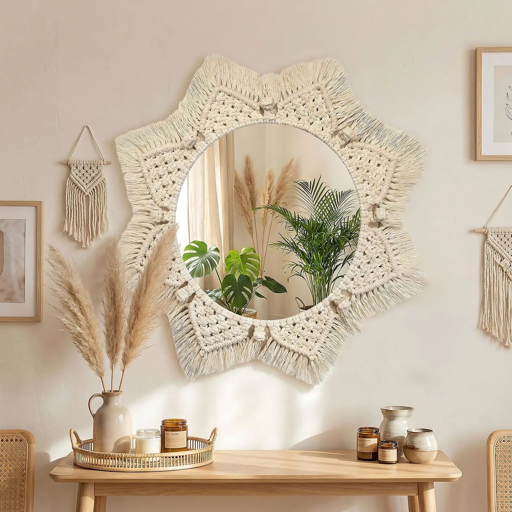 Бохо стенно огледало 53CM 322048