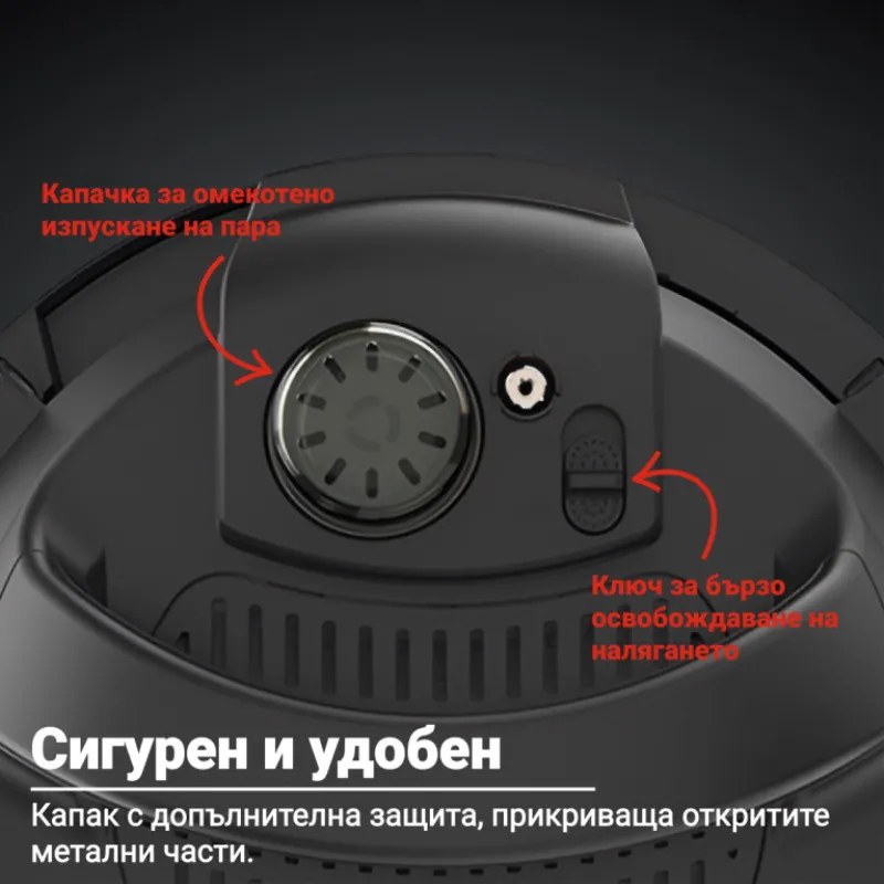 Мултикукър Instant Pot PRO 8 113005701, 1400W, 7.6 л, 28 програми, 11 Системи за безопасност, Черен