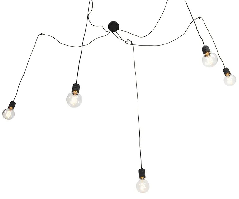 Дизайнерски висящ аплик черен 5-светлина - Cavalux