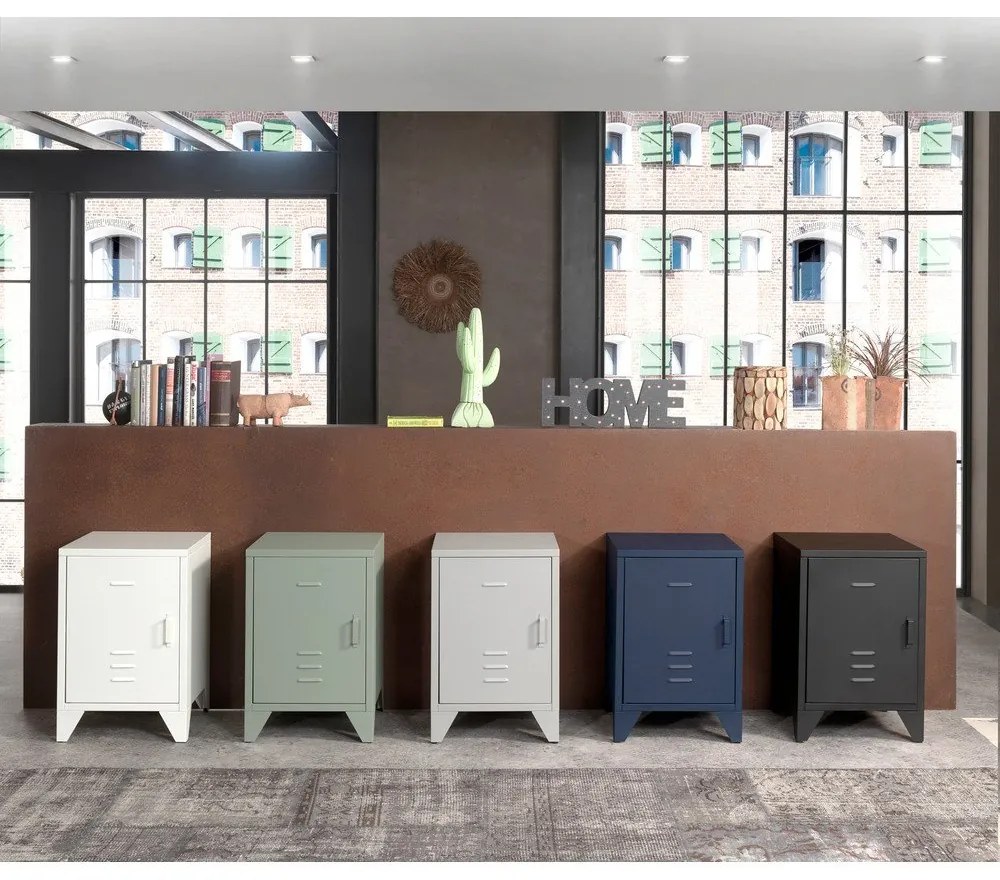 Черно метално детско нощно шкафче BRONXX – Vipack