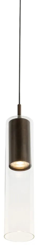 Модерен висящ аплик тъмно бронз за релсова система 1-фазен - Iconic Lloyd