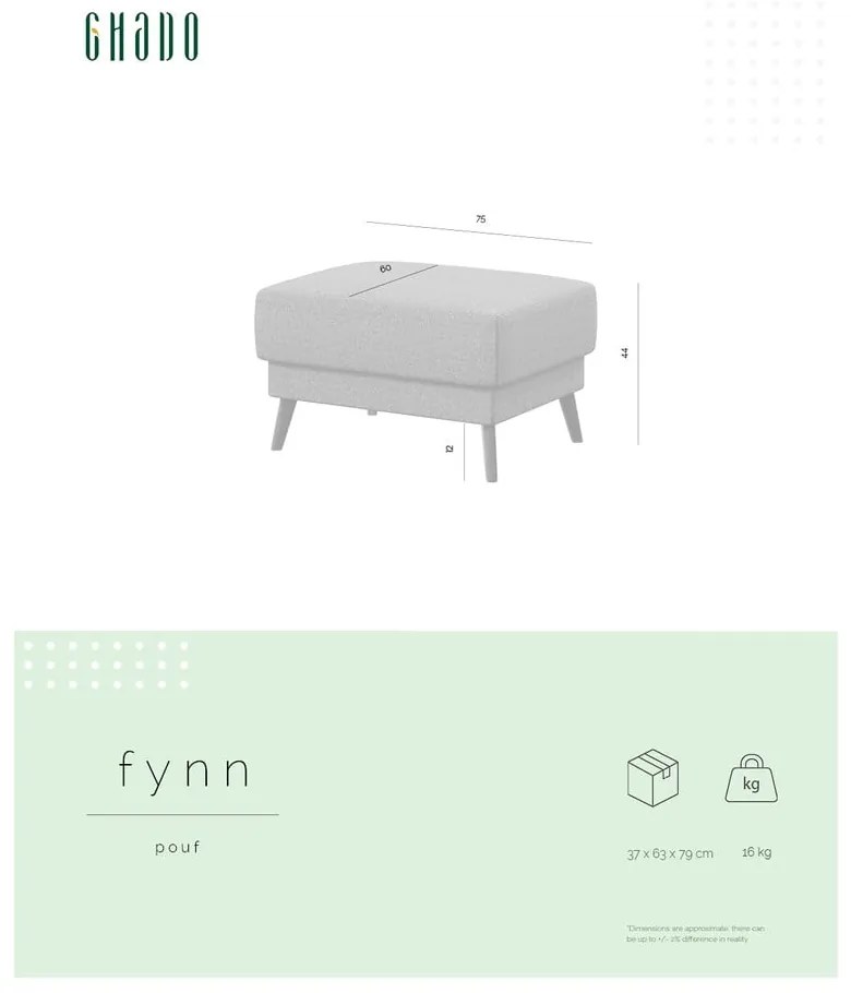 Кремава табуретка за крака Fynn - Ghado