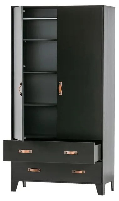 Гардероб от черен бор 94x180 cm Dian - WOOOD