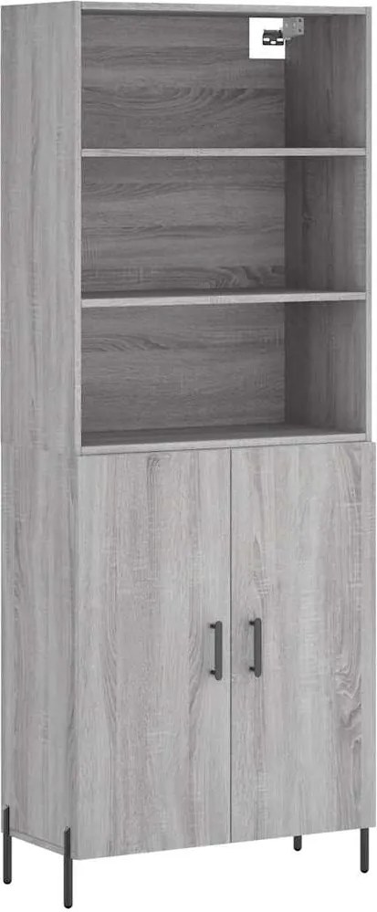 3189267 vidaXL Висок шкаф, сив сонома, 69,5x34x180 см, инженерно дърво