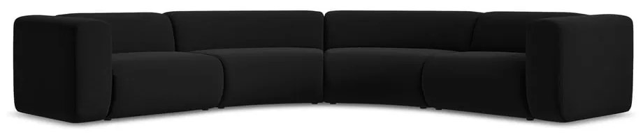 Черен кадифен ъглов диван Ekahi – Makamii