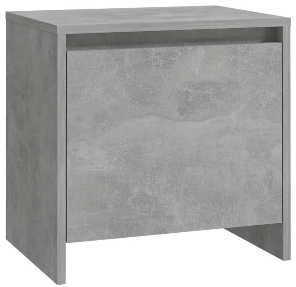 809871 vidaXL Нощно шкафче, бетонно сиво, 45x34x44,5 см, инженерно дърво