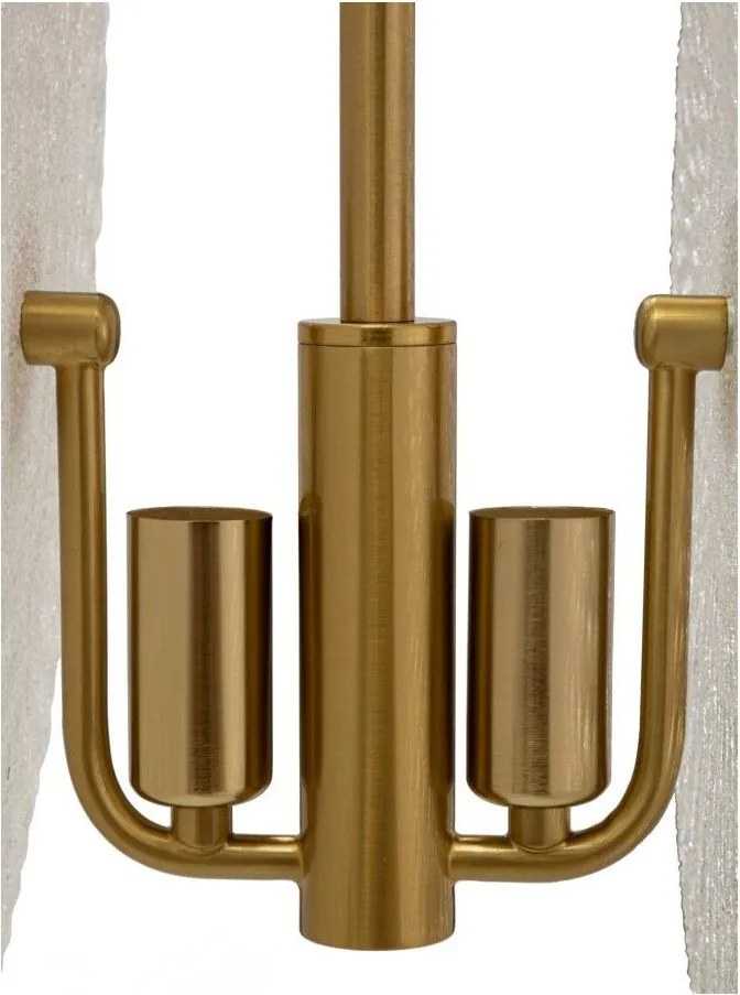 Висящо осветително тяло в златист цвят със стъклен абажур Glass – Mauro Ferretti