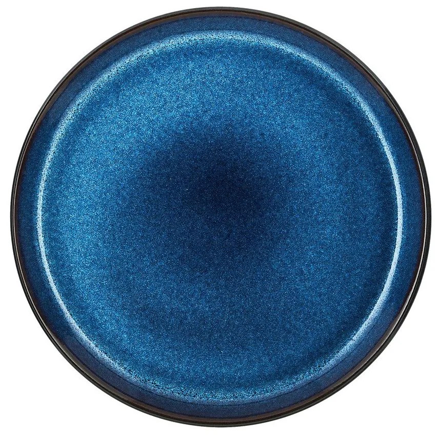 Черна/синя десертна глинена чиния ø 21 cm Gastro Dark Blue/Black – Bitz