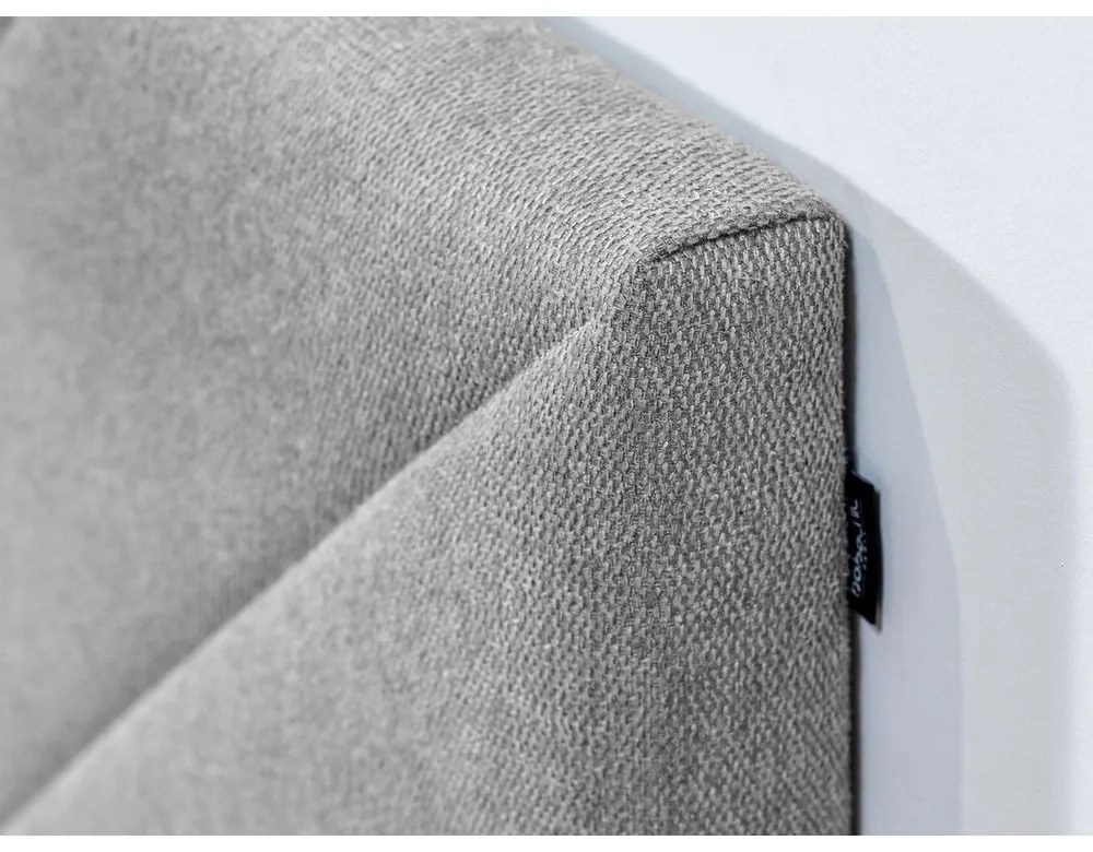 Светлосиво тапицирано двойно легло с включена подматрачна рамка 180x200 cm Romane – Bobochic Paris