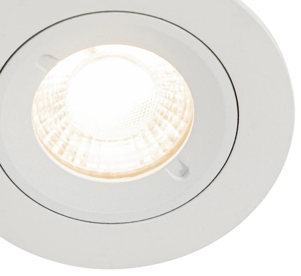 Комплект от 12 вградени прожектора бели кръгли GU10 50mm IP44 - Xena