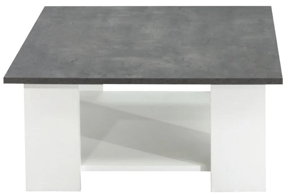 Бяла масичка за кафе с бетонен плот 67x67 cm Square - TemaHome