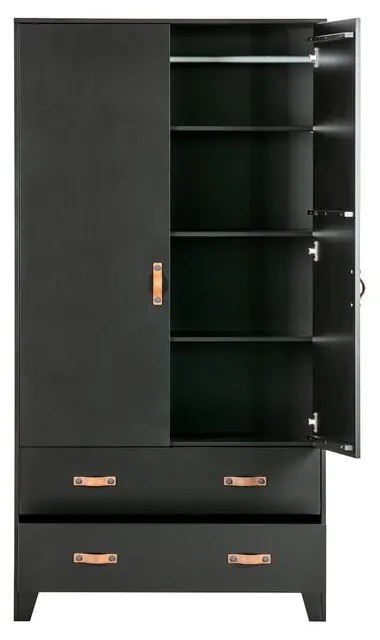 Гардероб от черен бор 94x180 cm Dian - WOOOD