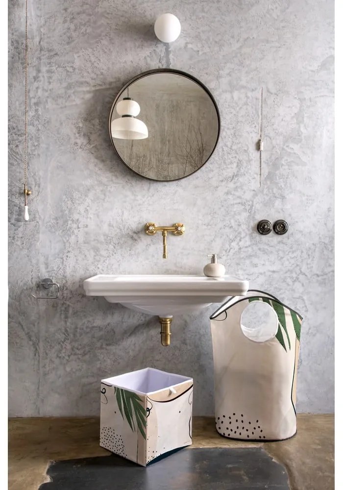 Бежова кутия за съхранение от микрофибър Abstract Dark, 32 л Abstract Art - Butter Kings