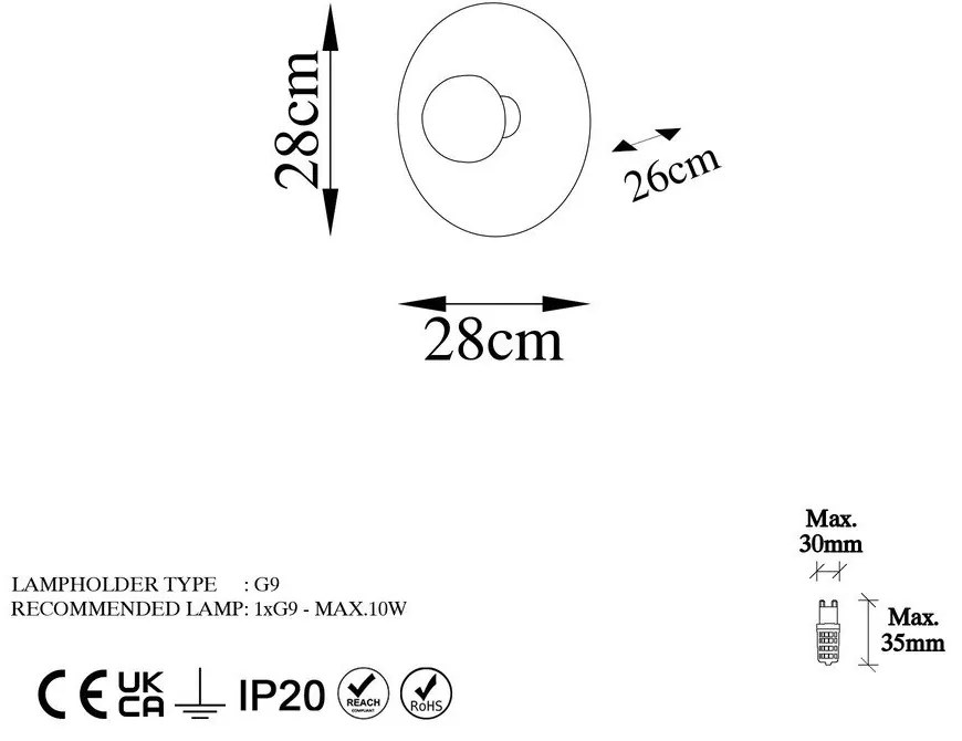 Стенна лампа в бронзов цвят ø 28 cm Kurt – Opviq lights