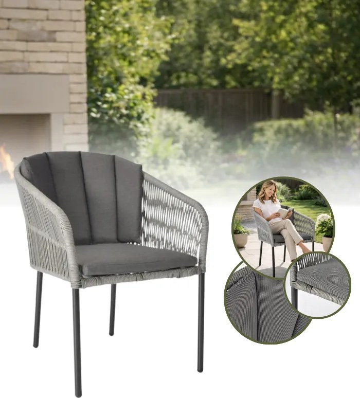 Градински стол с модерен дизайн и найлонова тъкан