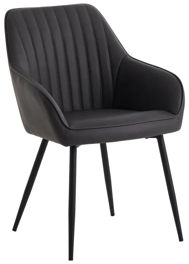 Тъмносиви тапицирани трапезни столове в комплект с подлакътници 2 бр. Nolan Stripe – Unique Furniture