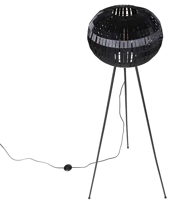Модерна подова лампа триножник черна - Zoë