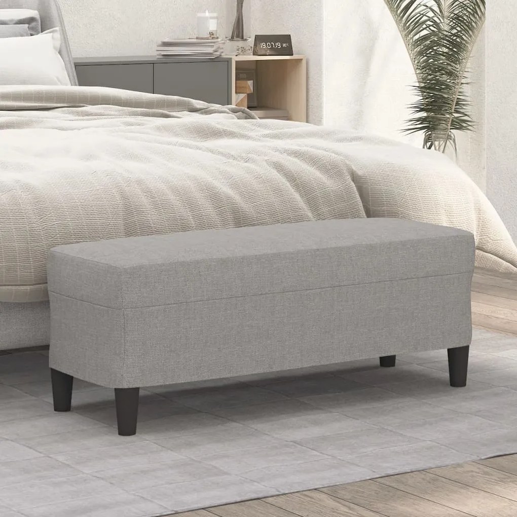 349407 vidaXL Пейка, светлосива, 100x35x41 см, плат