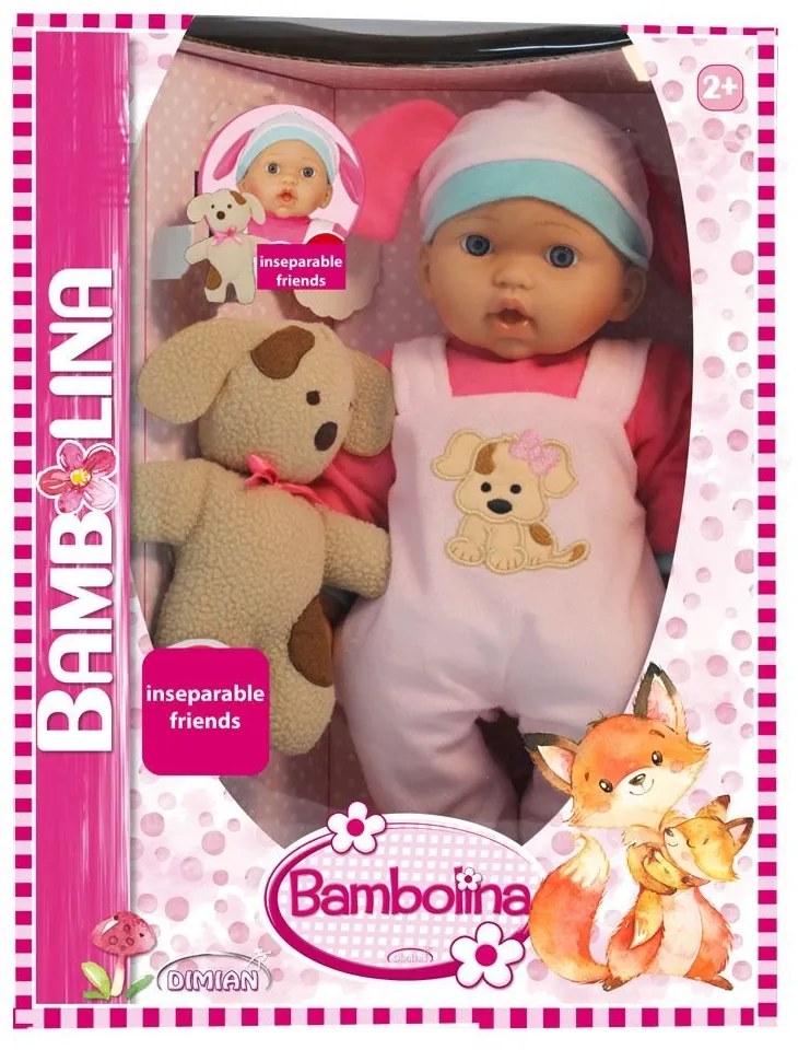 Bambolina - Кукла меко тяло с кученце 41см. BD1874