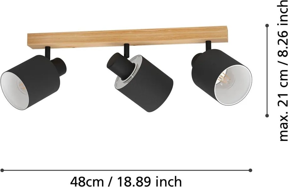 Прожектор в черен и естествен цвят 5x48 cm BATALLAS – EGLO