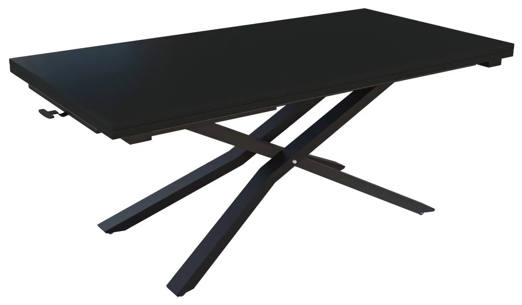 Разтегателна маса с повдигащ механизъм СОРЕНТО - МДФ мат черно 190