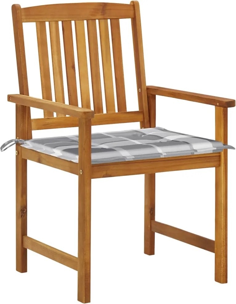 3078165 vidaXL Градински столове с възглавници, 6 бр, акациево дърво масив