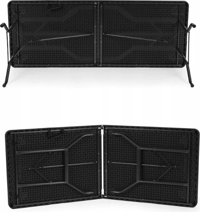 Сгъваема маса за кетъринг 180 см - черна