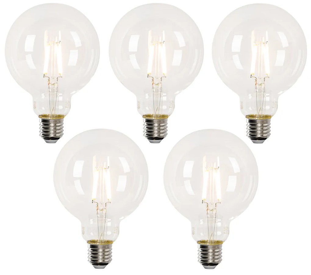Комплект от 5 интелигентни LED крушки E27 G95 4.5W 470lm 2700-6500K