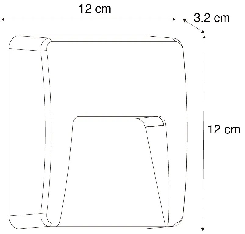 Комплект от 2 черни квадратни външни стенни лампи с LED IP65 - Gem