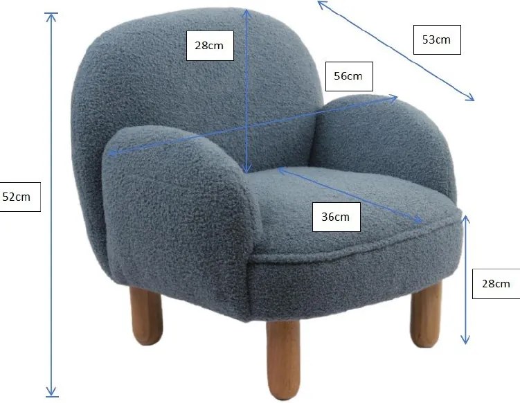 Бежов детски стол от прежда с примки от букле Rocky – Vipack