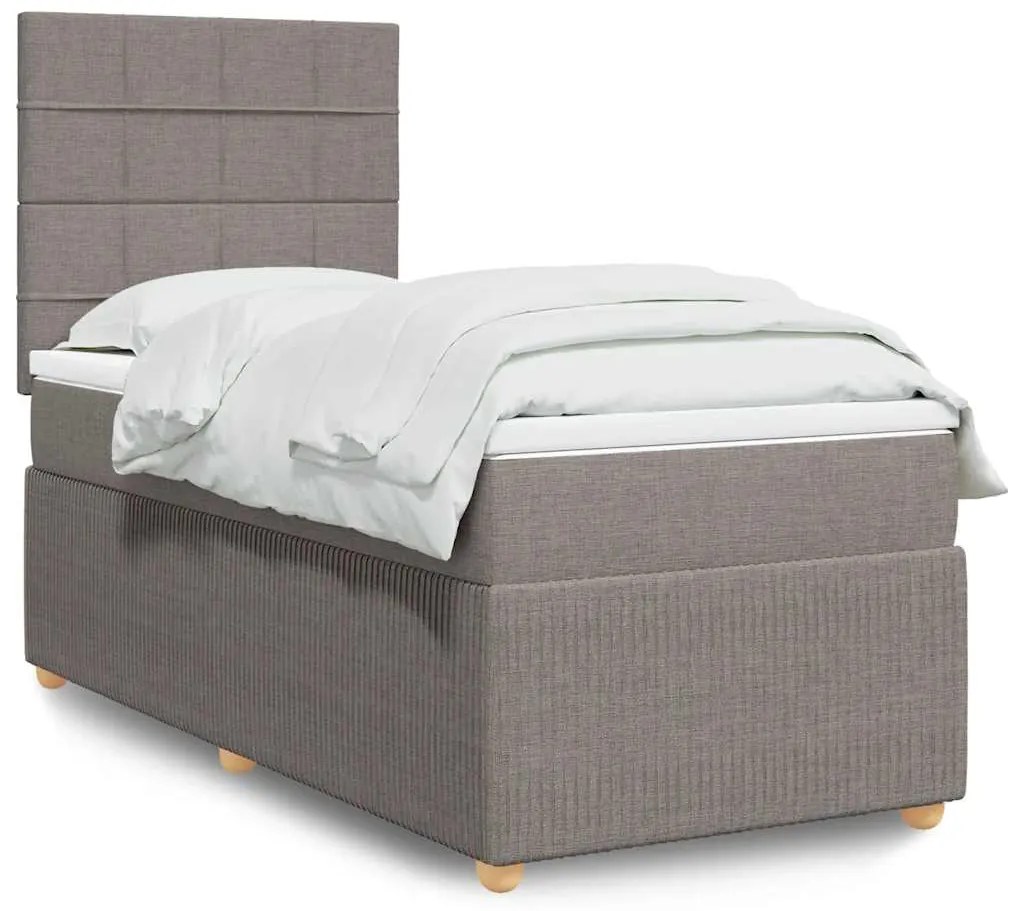 3294187 vidaXL Боксспринг легло с матрак, таупе, 80x200 см, плат