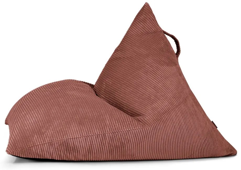 Пуф от рипсено кадифе в тухлен цвят Razz – SLOWDOWN