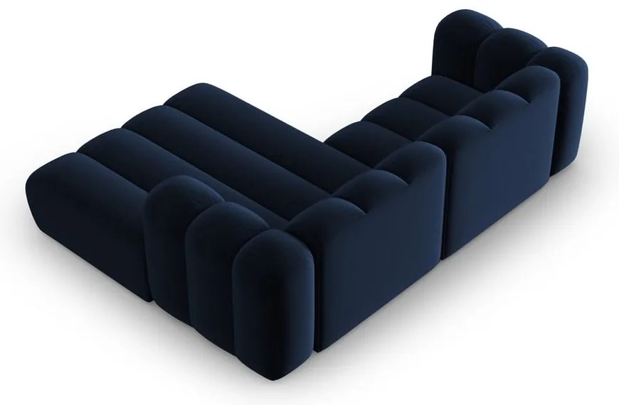 Тъмносин ъглов диван (десен ъгъл) Lupine – Micadoni Home