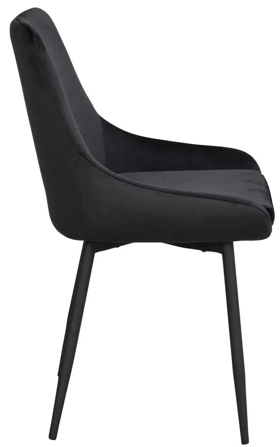 Черни кадифени трапезни столове в комплект от 2 броя Sierra - Rowico