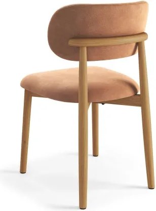 АЛMО Теракота (тъкан Дэнни 204)/рамка лакиран дъб - ДЪРВЕН СТОЛ ЗА ДНЕВНА, ТРАПЕЗАРИЯ, КУХНЯ РЕТРО