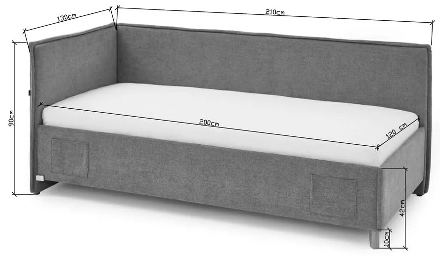 Бежово детско легло с място за съхранение 120x200 cm Fun – Meise Möbel
