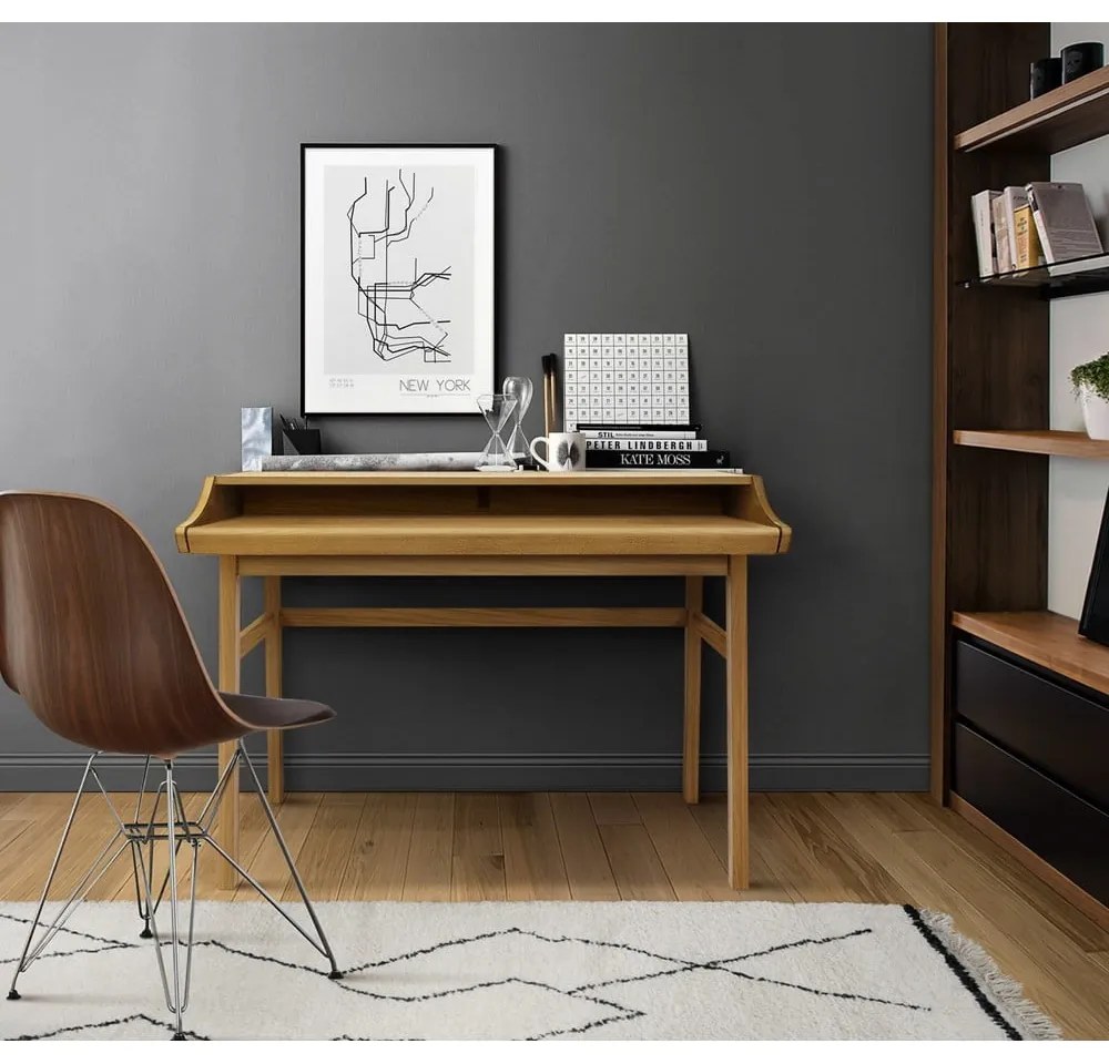 Работна маса от декор от дъб за секретар 44x115 cm Carteret – Woodman