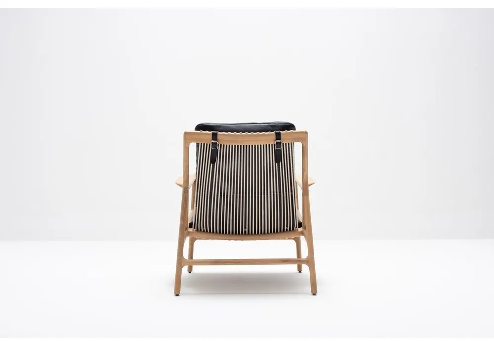 Кожен фотьойл в черно-натурален цвят Dedo - Gazzda