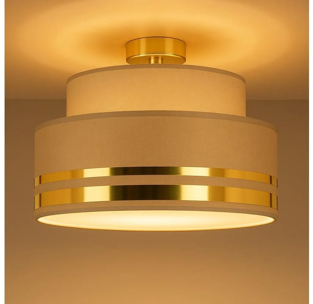 Плафон TAMI 1xE27/60W/230V Ø 40 см кафяв/златист