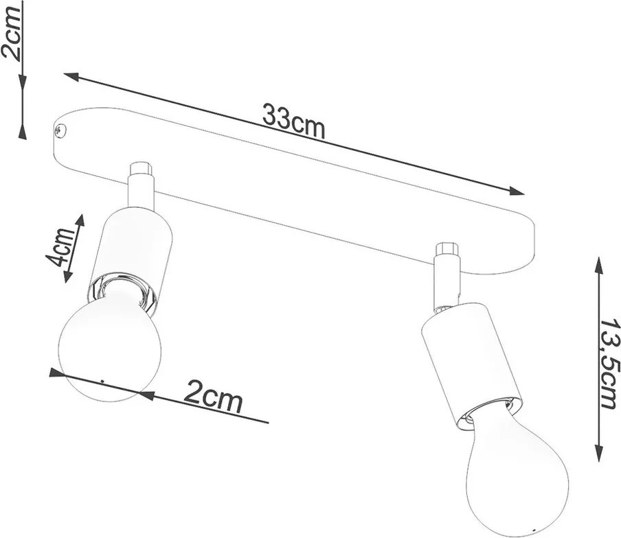 Черно метално осветително тяло за таван ø 6 cm Brando – Sollux