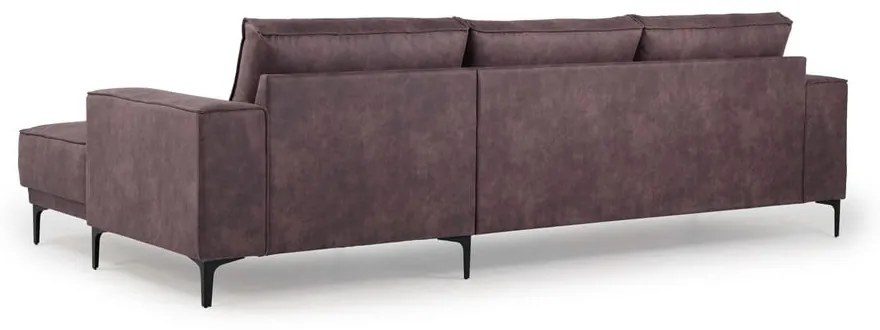 Тъмнокафяв ъглов диван от изкуствена кожа (десен ъгъл) Copenhagen - Scandic